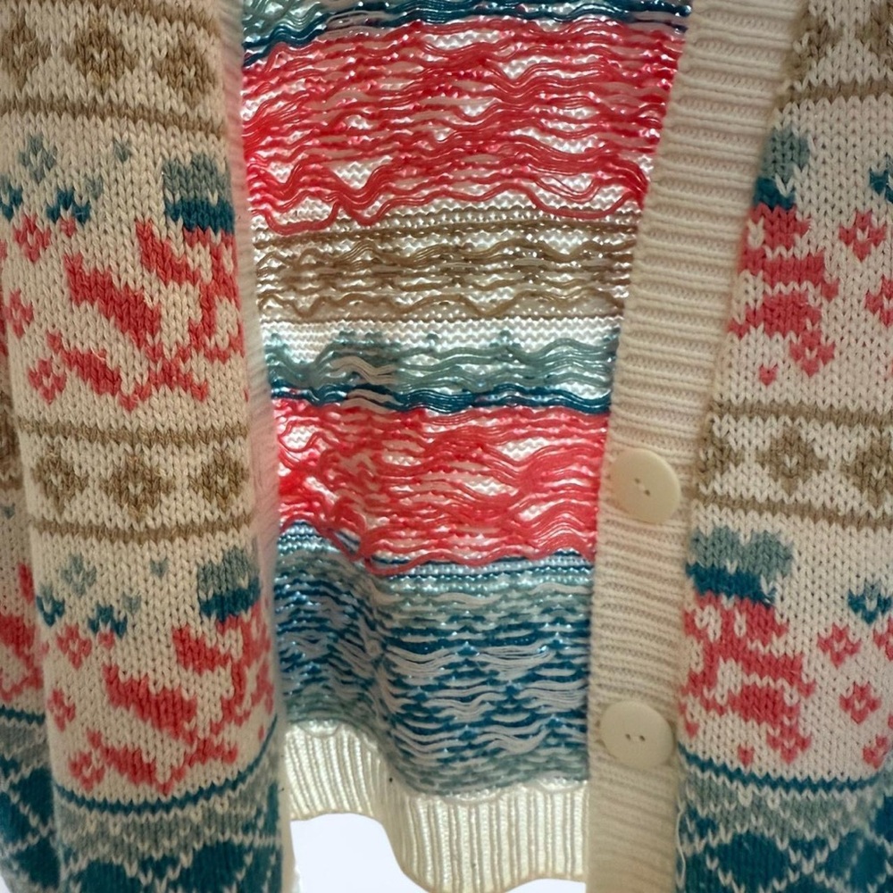 Fabrizio by Weathervane Vintage 100% Cotton Knit Cardigan – Fair Isle Style